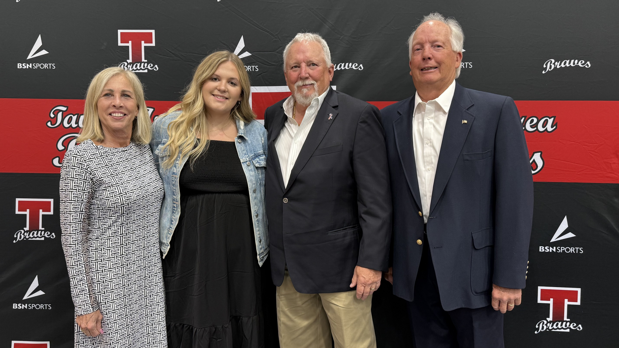 Olivia Livingston receives the first scholarship awarded from the General Earl O’Loughlin Memorial Scholarship Fund held at ICCF. Pictured left to right: Nina O’Loughlin, Olivia Livingston, Kelly O’Loughlin, and Kevin O’Loughlin.